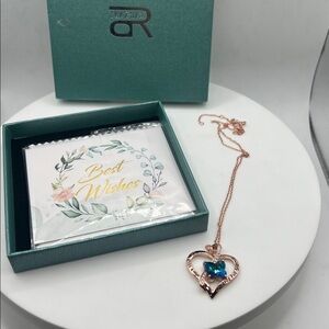 OR old rubin rose gold butterfly necklace stamped S925 16” - 18”
